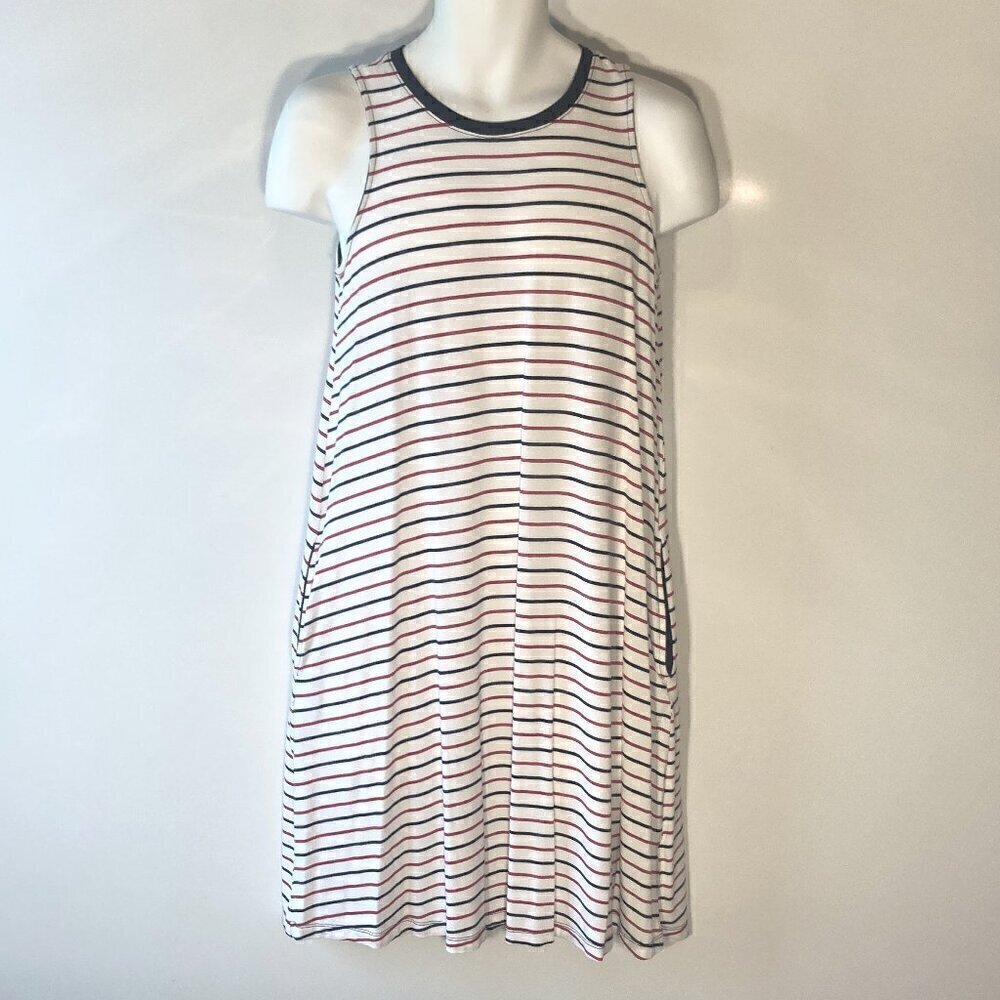Time & Tru NWT SZ M Red, white, blue tank dress comfy athleisure 4TH USA Stripes
